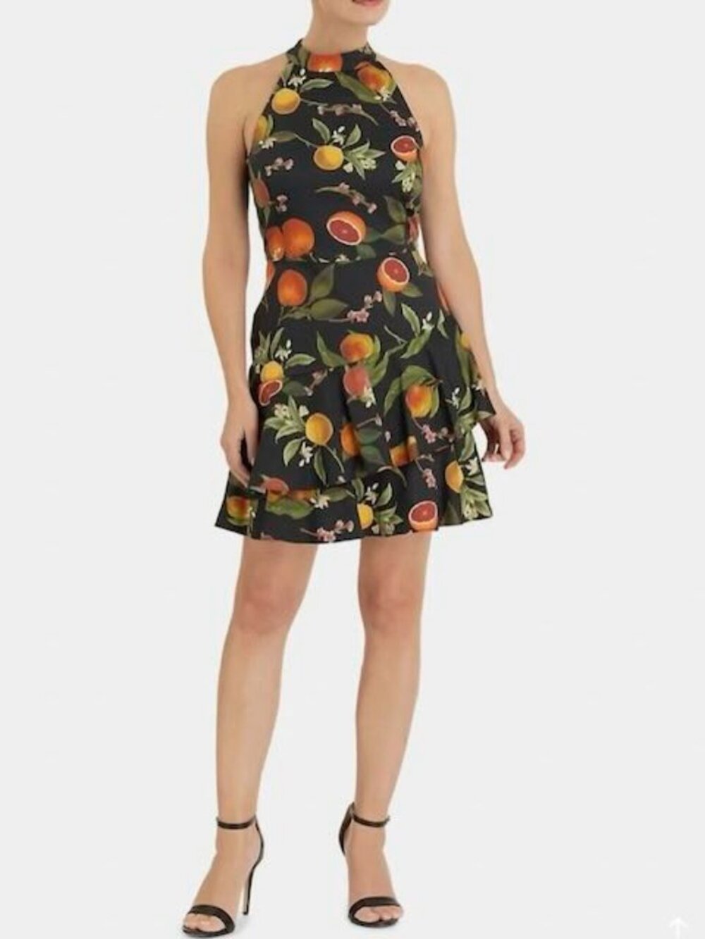 Forest Lily Fruit Print Halter Dress Size 4 Cotton Sateen Nordstrom